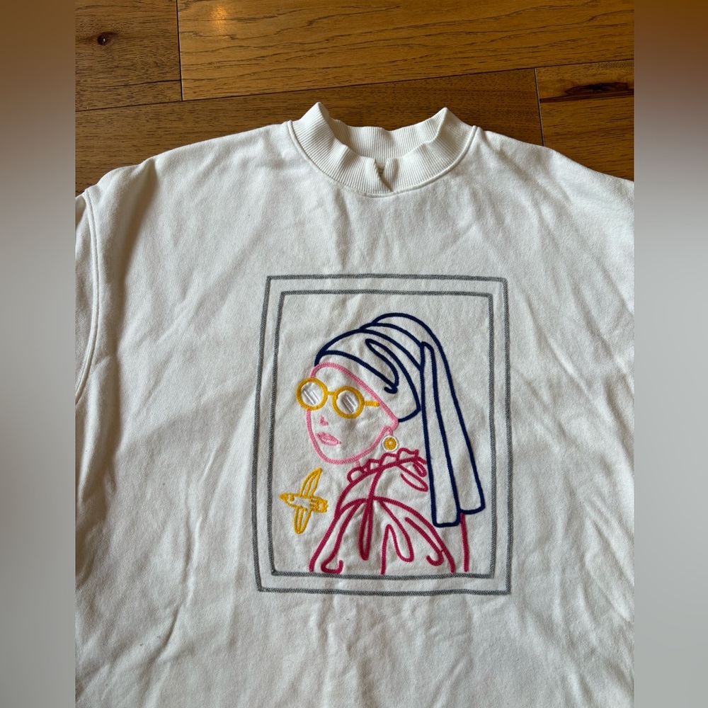 Answering Bird Embroidered Sweater - Picture 2 of 6